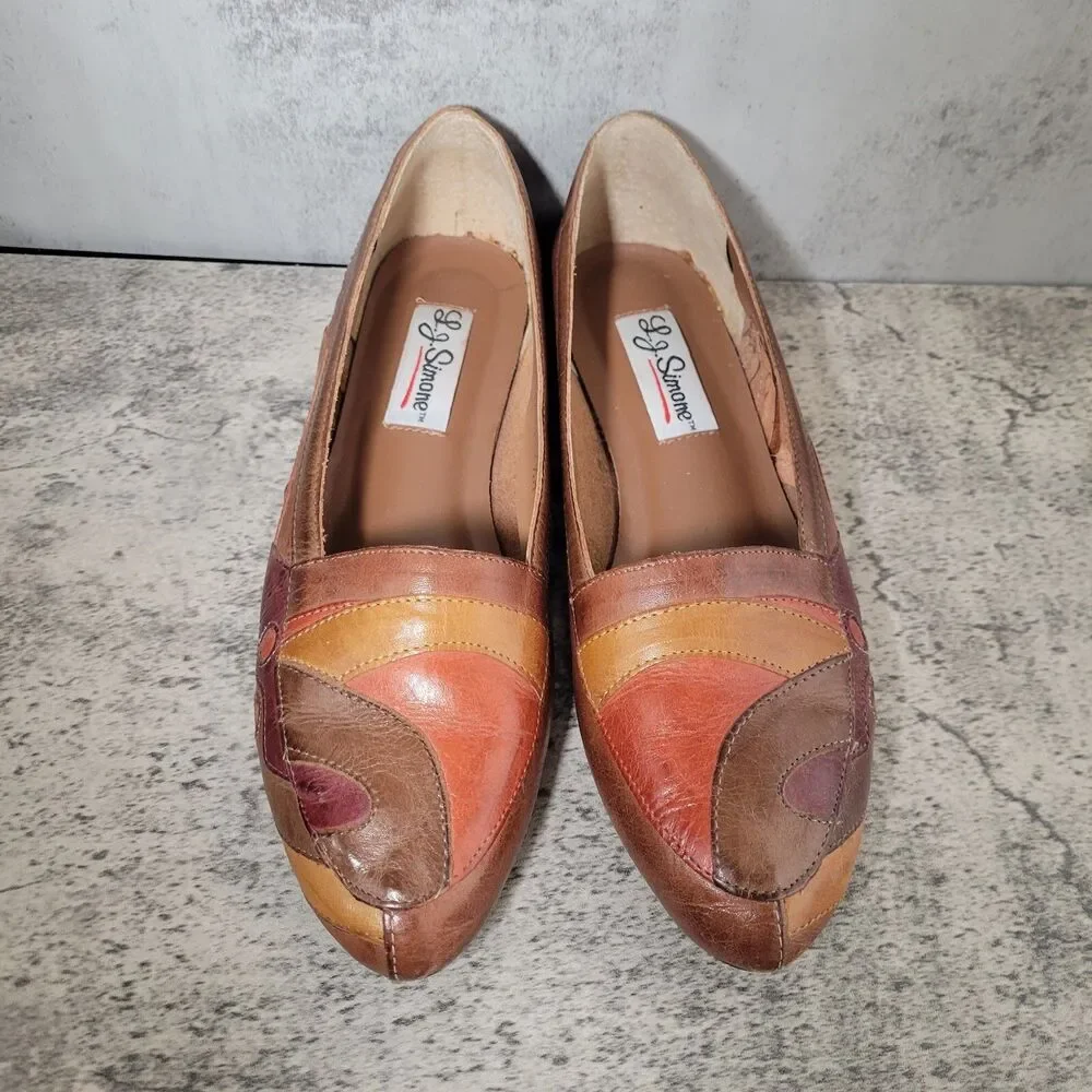 Vtg 80s Suede Rhinestone Flats w/ Ruffle Trim by L. J. Simone New York 7.5